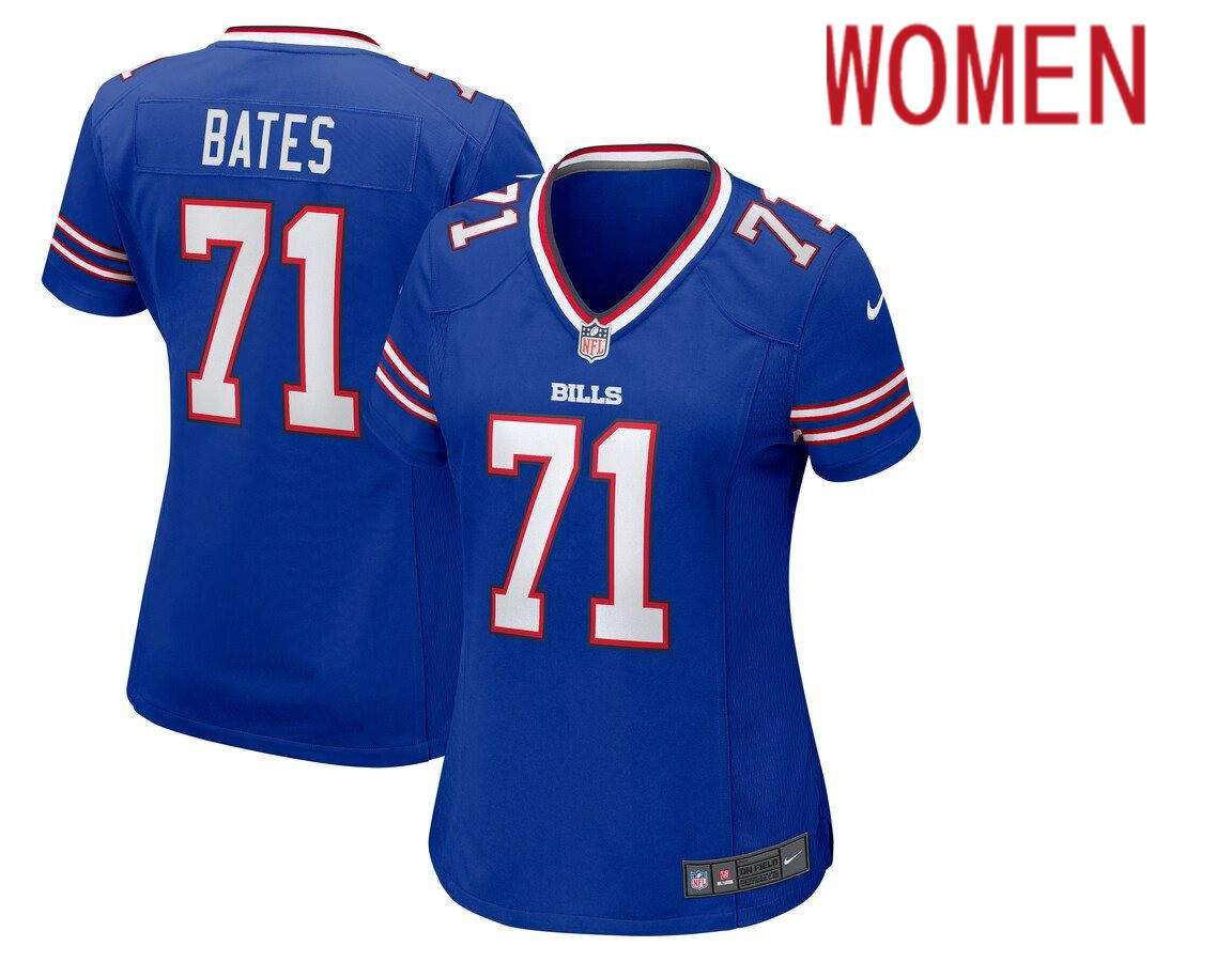 Women Buffalo Bills #71 Ryan Bates Nike Royal Game NFL Jersey->women nfl jersey->Women Jersey